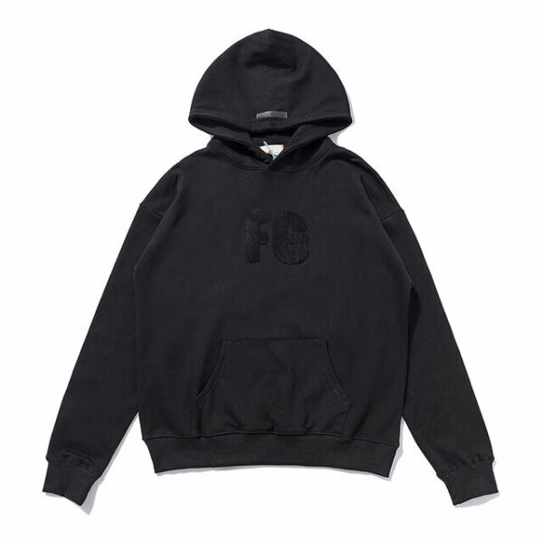 fear of god essentials hoodie Black